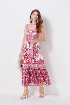 Women's 's Printed Halter A-Line Dress