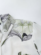Women’s Floral Satin Collared Shirt