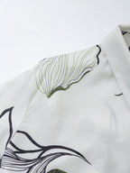 Women’s Floral Satin Collared Shirt