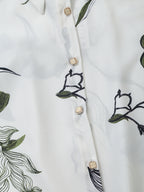 Women’s Floral Satin Collared Shirt