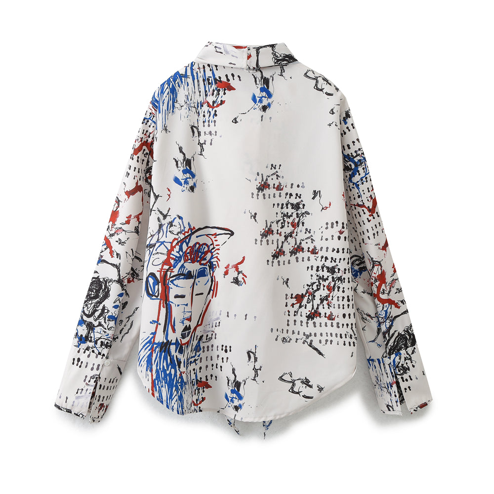 Women’s Bow Print Long Sleeve Shirt