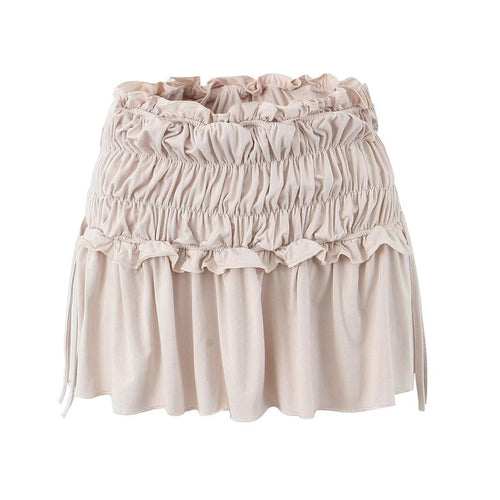 Women Sexy Design Pleated Waist Leggings Skirt