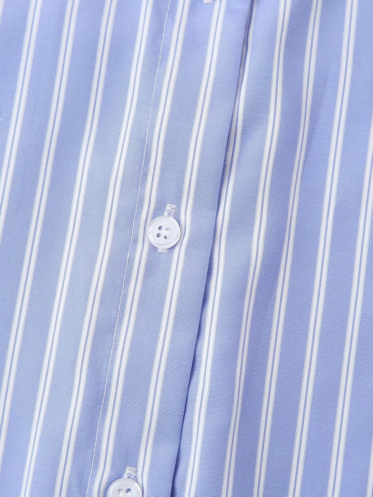 Women's Embroidered Floral Decorative Striped Shirt