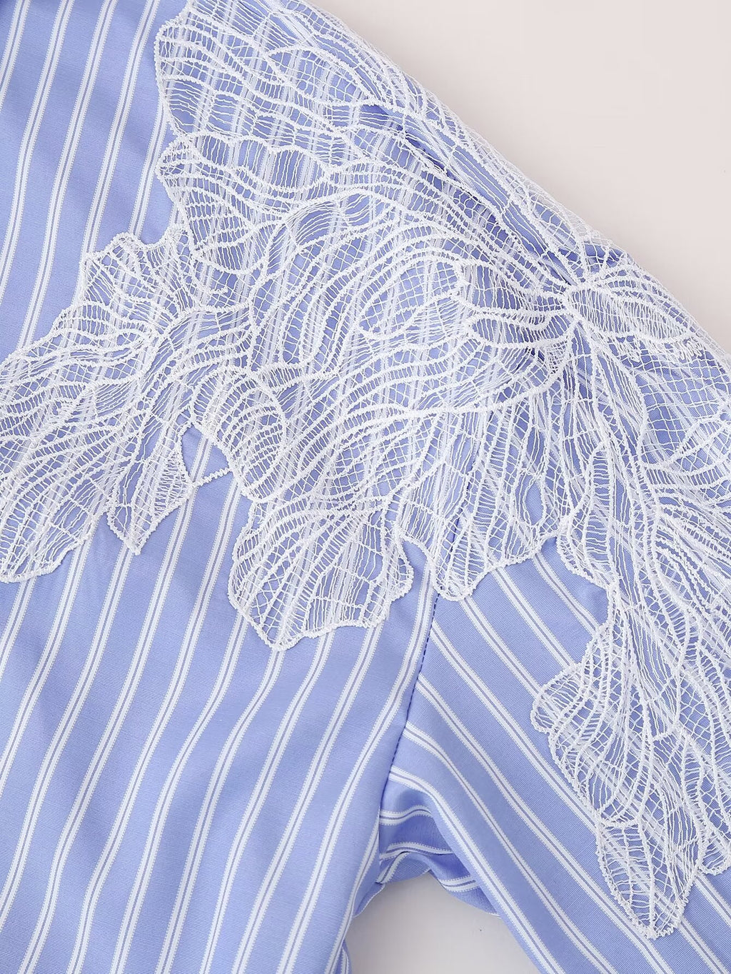 Women's Embroidered Floral Decorative Striped Shirt