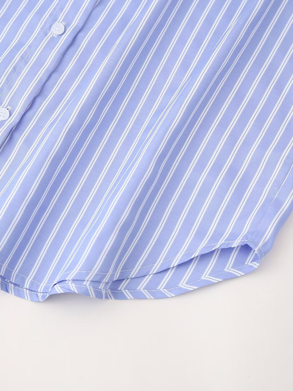 Women's Embroidered Floral Decorative Striped Shirt