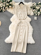 Women's French High-End Knitted Spring Sweater and Skirt Two-Piece Set