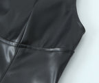 Sleeveless Faux-Leather Bodycon Mini Dress