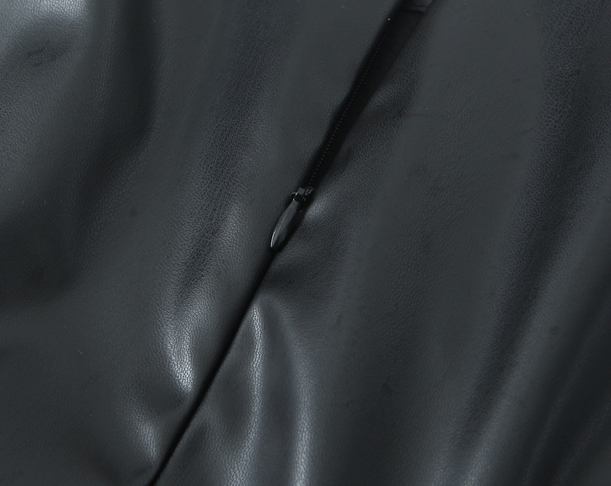Sleeveless Faux-Leather Bodycon Mini Dress