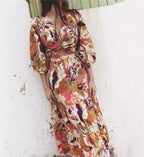 for V-Neck Printed Dress