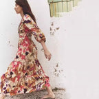 for V-Neck Printed Dress