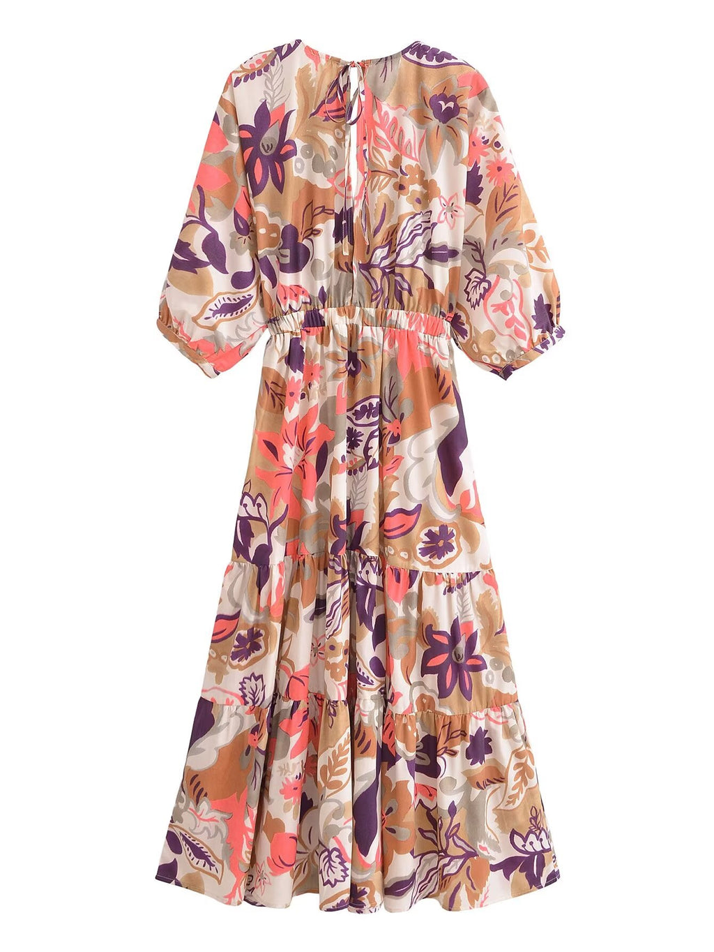 for V-Neck Printed Dress