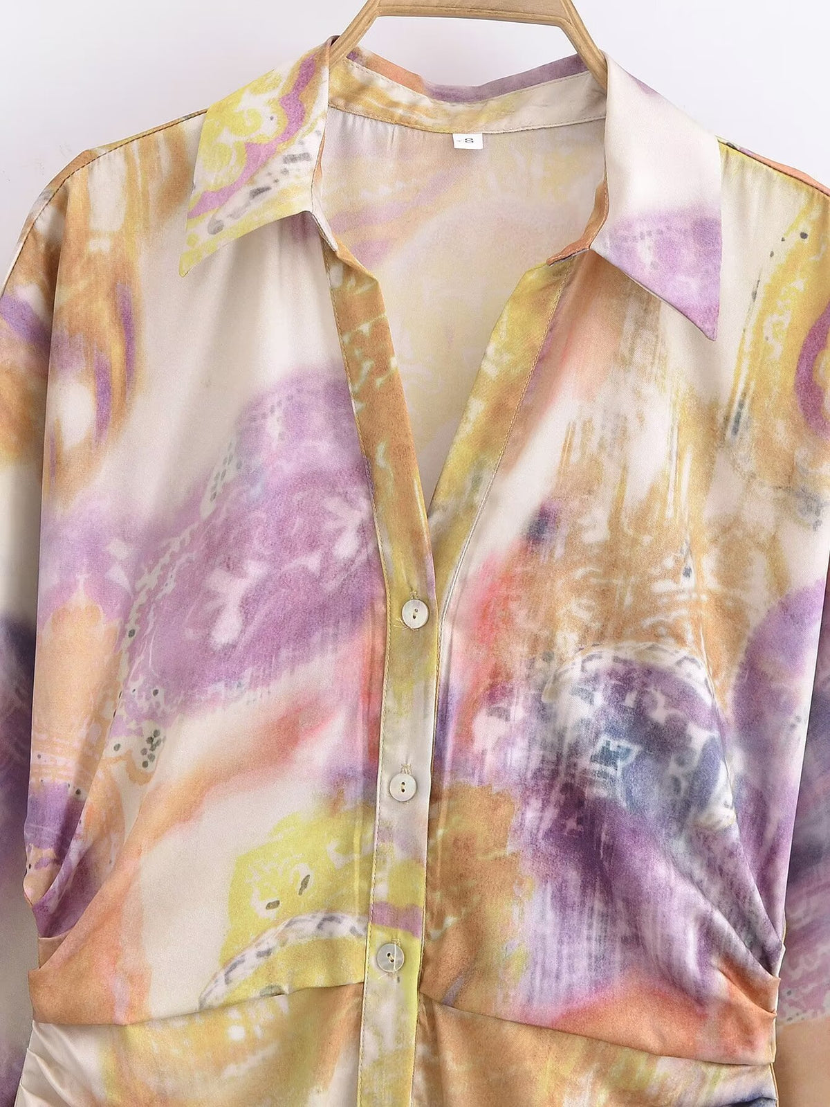 Spring Fashionable Printed Silk Satin Textured Dress