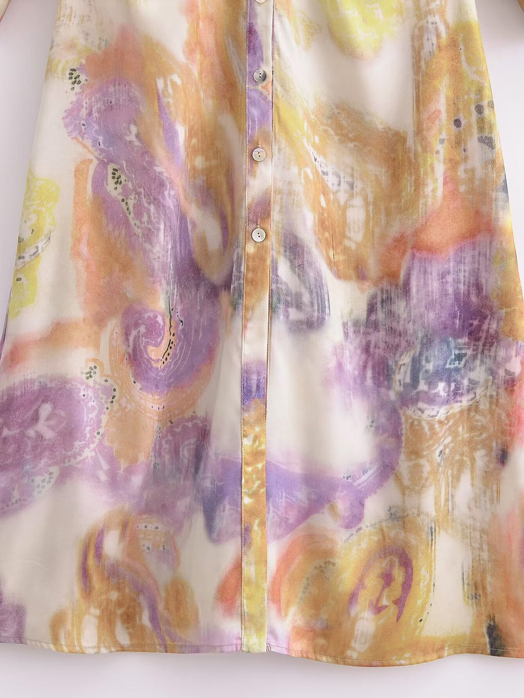 Spring Fashionable Printed Silk Satin Textured Dress