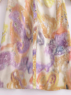 Spring Fashionable Printed Silk Satin Textured Dress