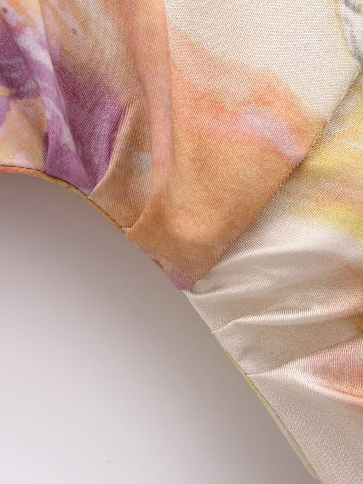 Spring Fashionable Printed Silk Satin Textured Dress