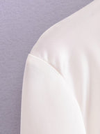 Women's Winter Women Clothing Bowknot Silk Satin Textured Shirt