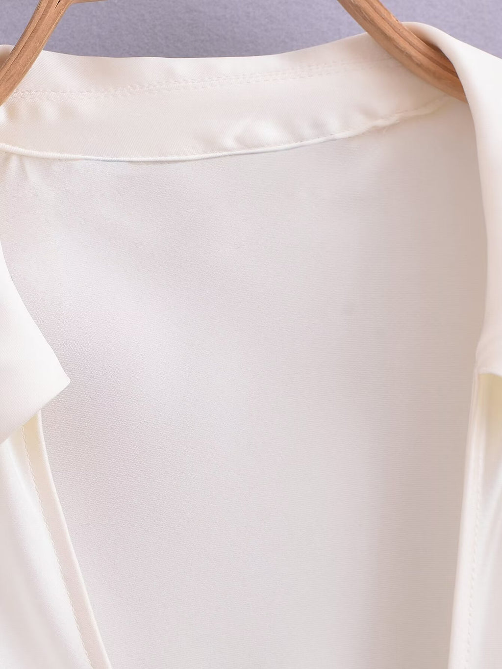 Women's Winter Women Clothing Bowknot Silk Satin Textured Shirt