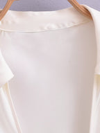 Women's Winter Women Clothing Bowknot Silk Satin Textured Shirt