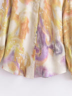 Women's Printed Silk Satin Textured Shirt