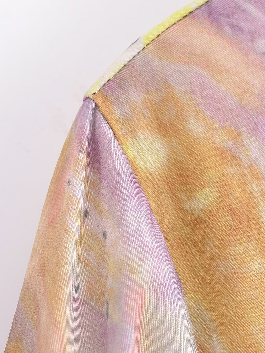 Women's Printed Silk Satin Textured Shirt