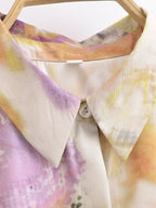Women's Printed Silk Satin Textured Shirt