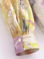Women's Printed Silk Satin Textured Shirt