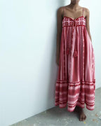 French Crochet Patchwork Knitting Strap Dress