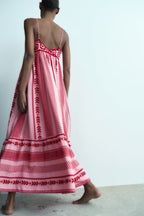 French Crochet Patchwork Knitting Strap Dress
