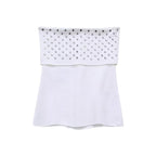 's Elegant Rivet Ornament Stretch Knitted Top