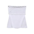 's Elegant Rivet Ornament Stretch Knitted Top