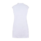 Mock-Neck Beaded Knit Mini Dress