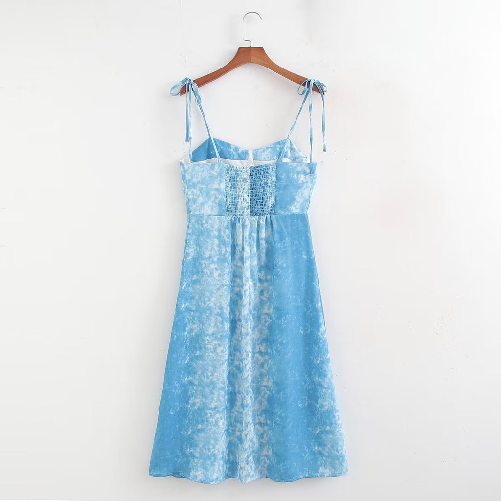 Women's Printed V-Neck Spaghetti-Strap Dress