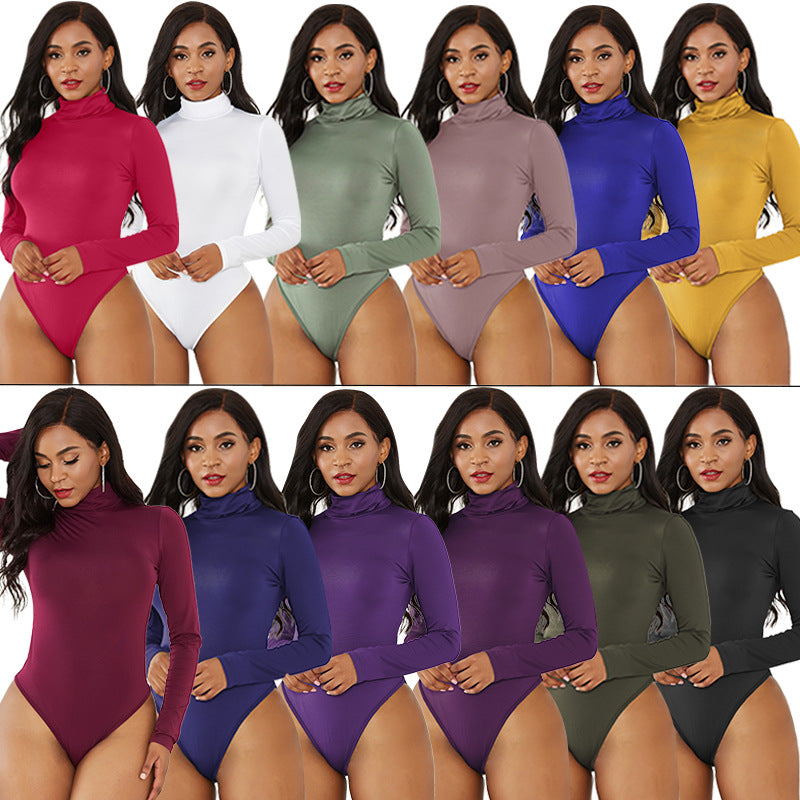 Turtleneck Slim Fit Solid Bodysuit
