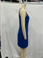 Blue Cross-Back A-Line Mini Dress