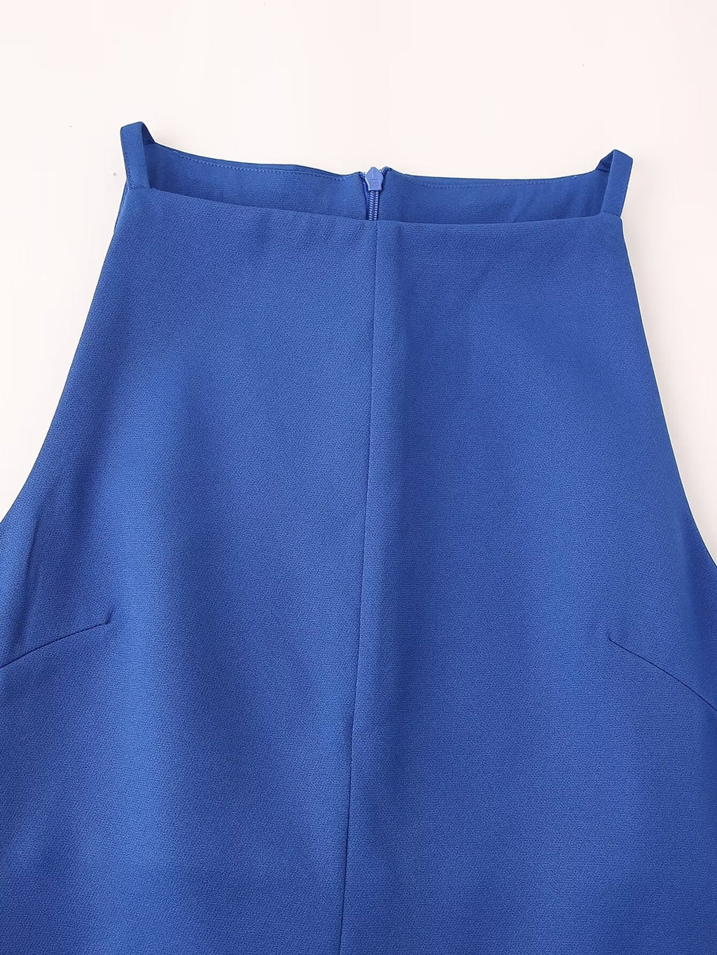 Blue Cross-Back A-Line Mini Dress