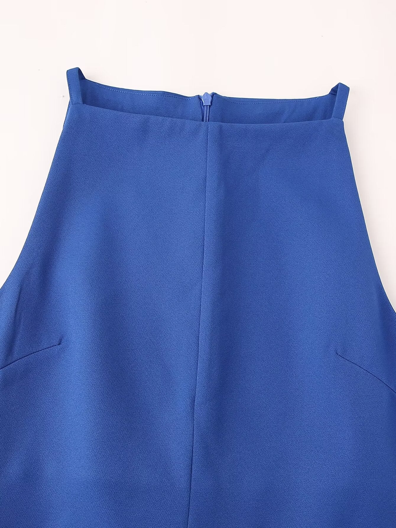 Blue Cross-Back A-Line Mini Dress