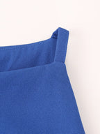 Blue Cross-Back A-Line Mini Dress