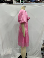 Pink V-Neck A-Line Mini Dress