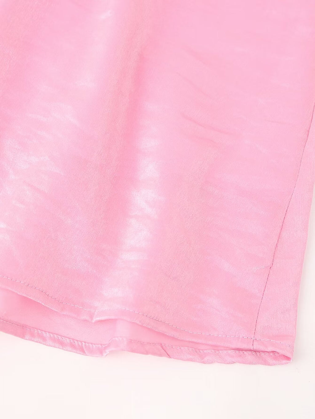 Pink V-Neck A-Line Mini Dress