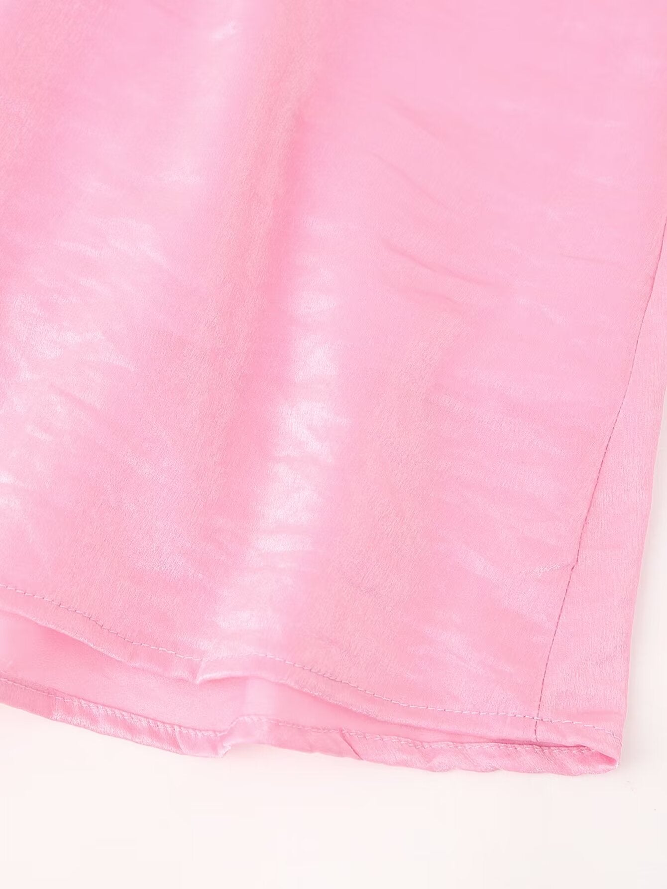 Pink V-Neck A-Line Mini Dress