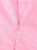 Pink V-Neck A-Line Mini Dress