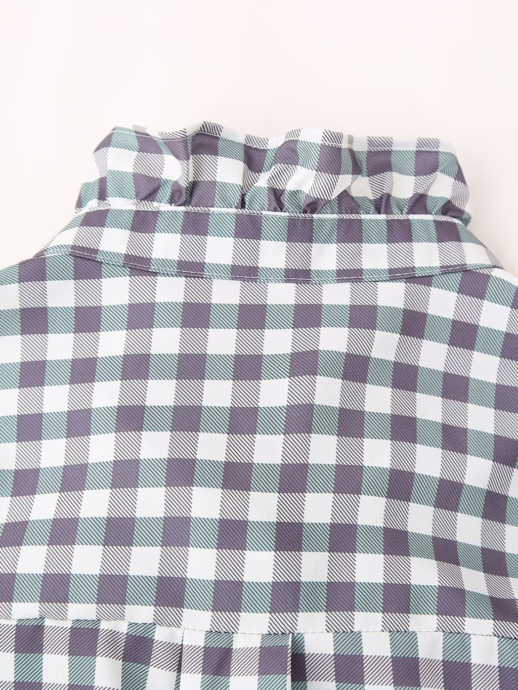 Women's Shirt Thousand Birds Black White Plaid Bell Sleeve Shirt
