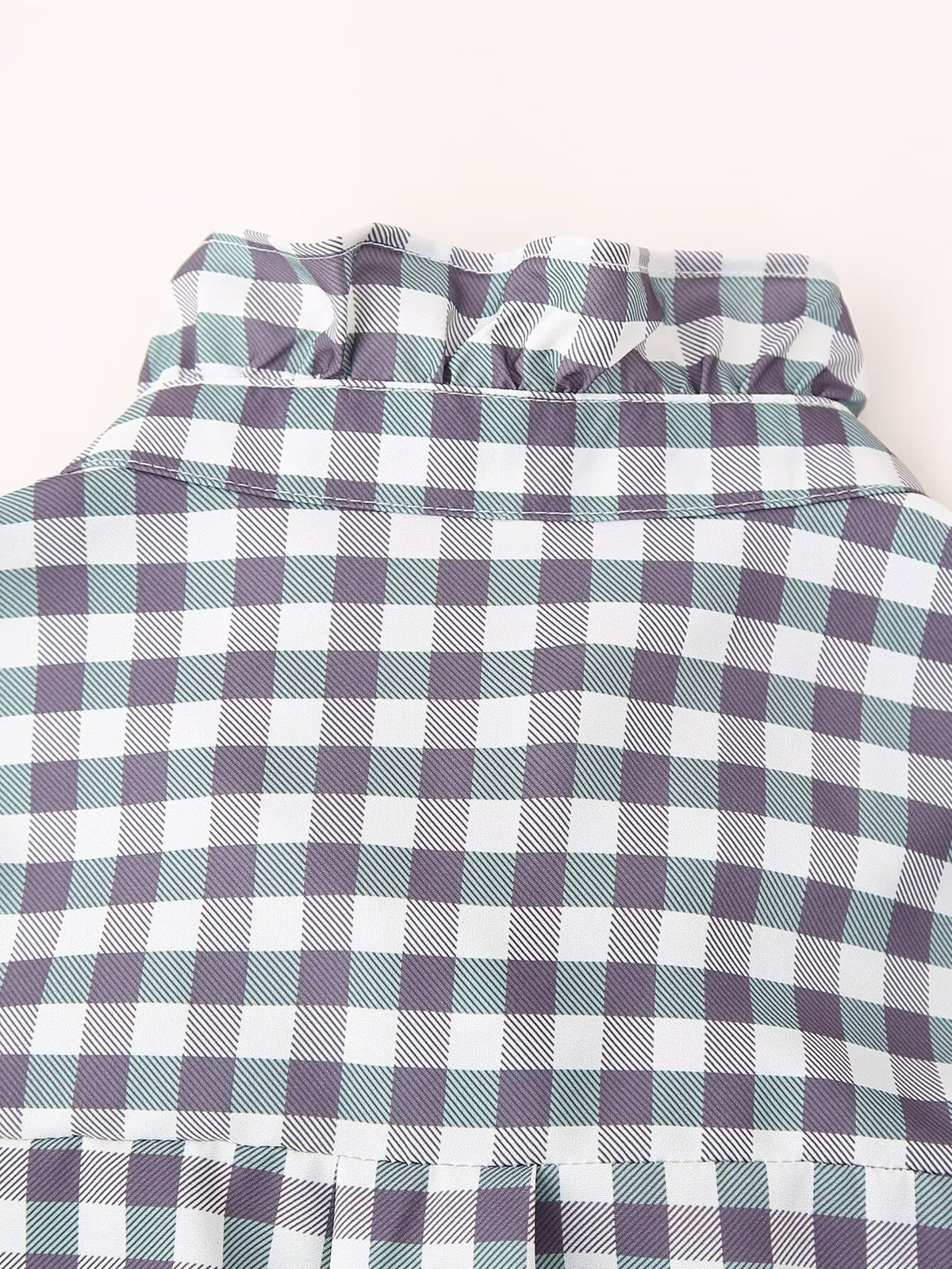 Women's Shirt Thousand Birds Black White Plaid Bell Sleeve Shirt