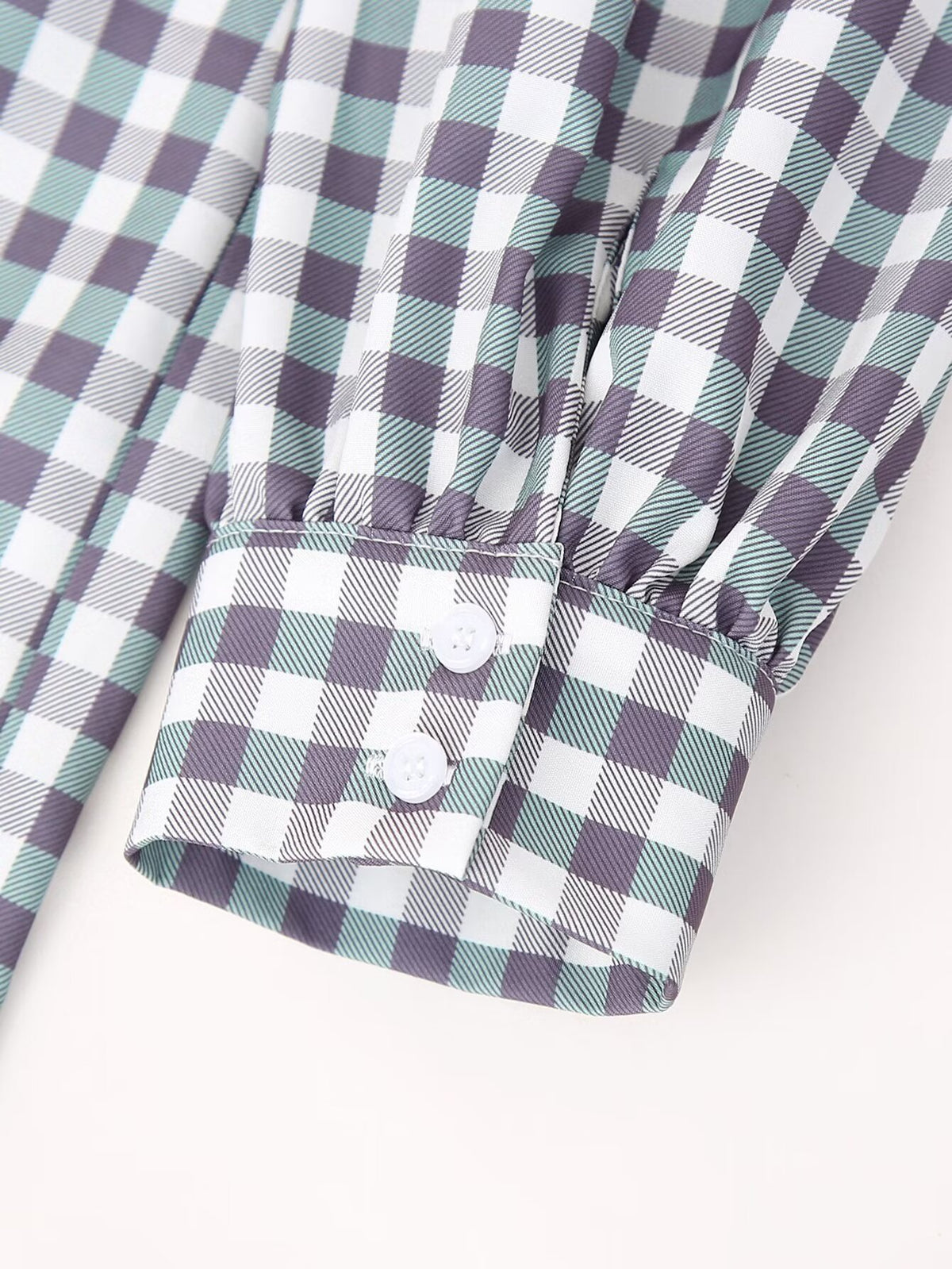 Women's Shirt Thousand Birds Black White Plaid Bell Sleeve Shirt