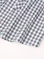 Women's Shirt Thousand Birds Black White Plaid Bell Sleeve Shirt