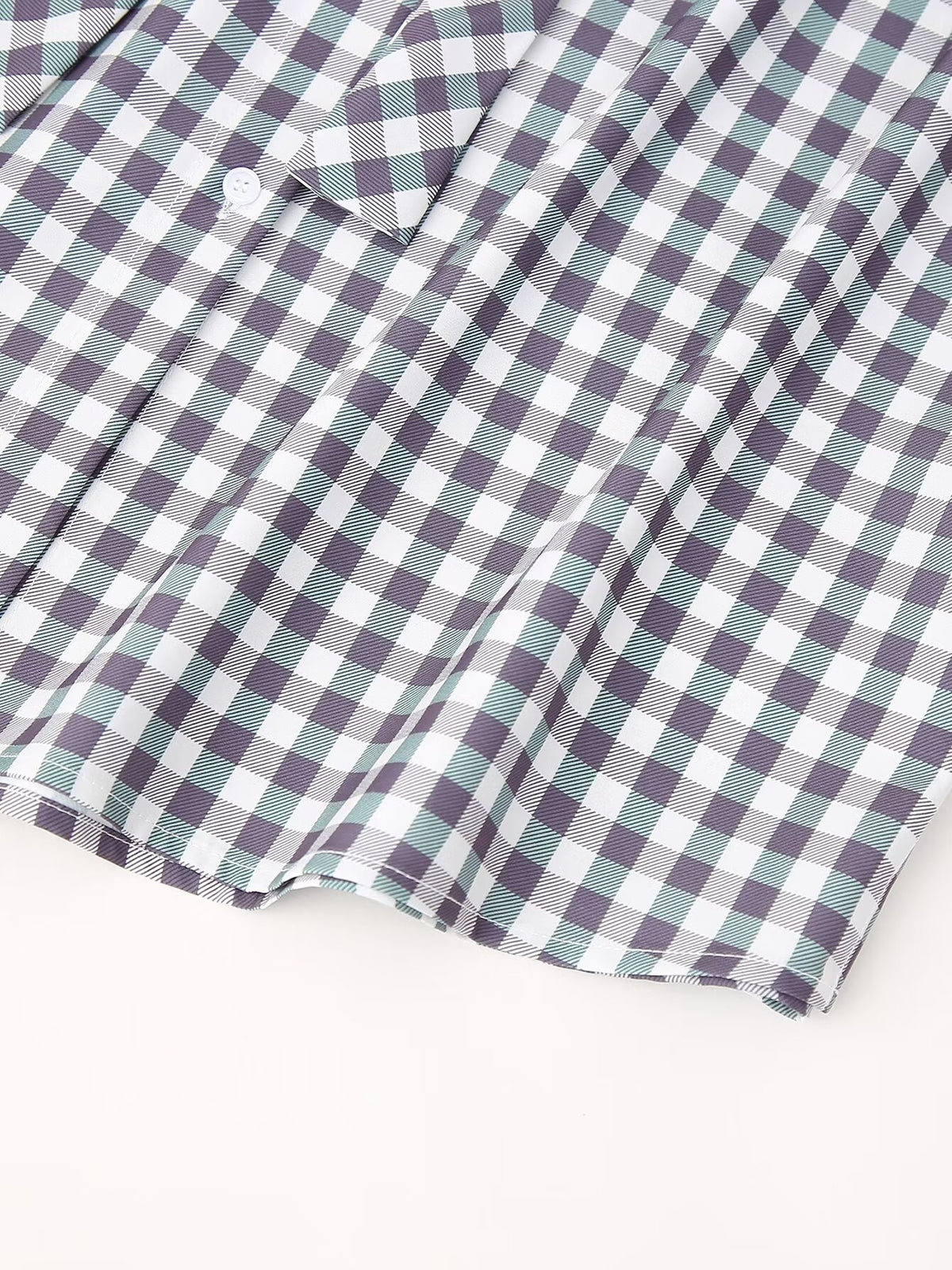 Women's Shirt Thousand Birds Black White Plaid Bell Sleeve Shirt