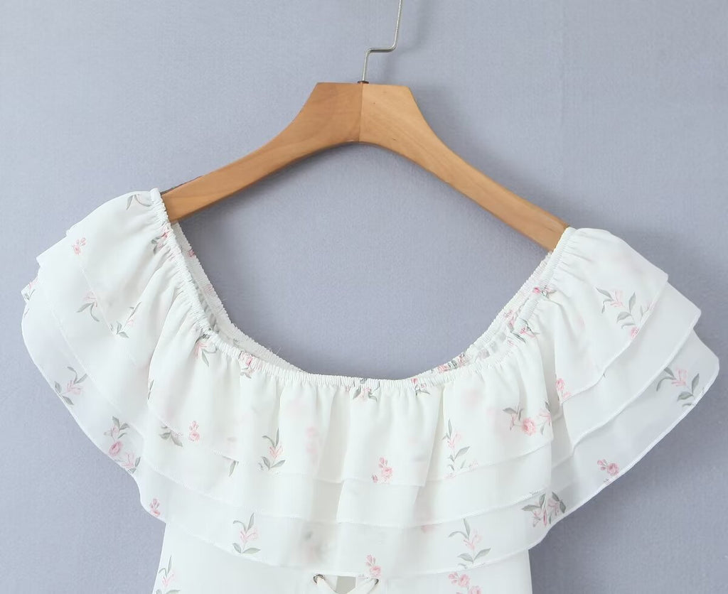 Women's Summer Full Body Lace Embroidered High Waist 3D Dress