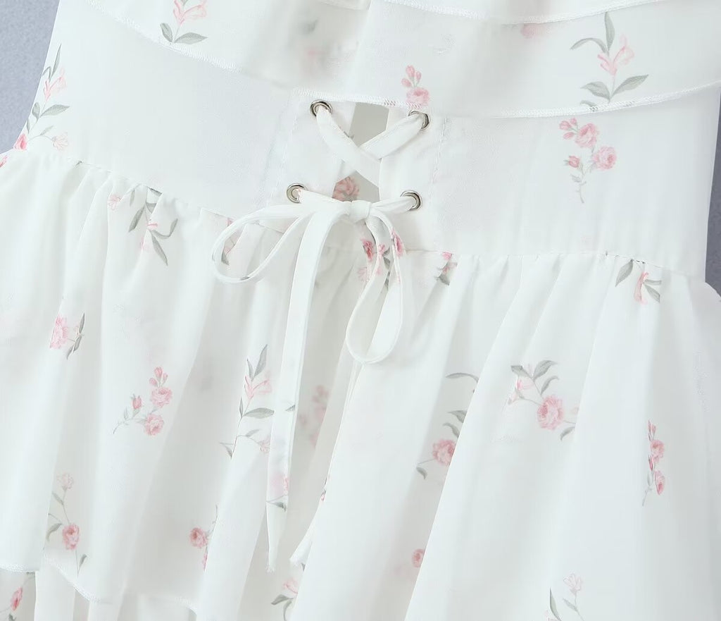 Women's Summer Full Body Lace Embroidered High Waist 3D Dress