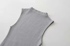 Slim Half Turtleneck Sleeveless Vest Top