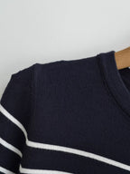 Women’s Contrast Stripe Knit Short Sleeve Top